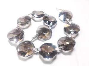 1 Ft 24mm Satin Grey Asfour Chandelier Crystals Octagon Chain