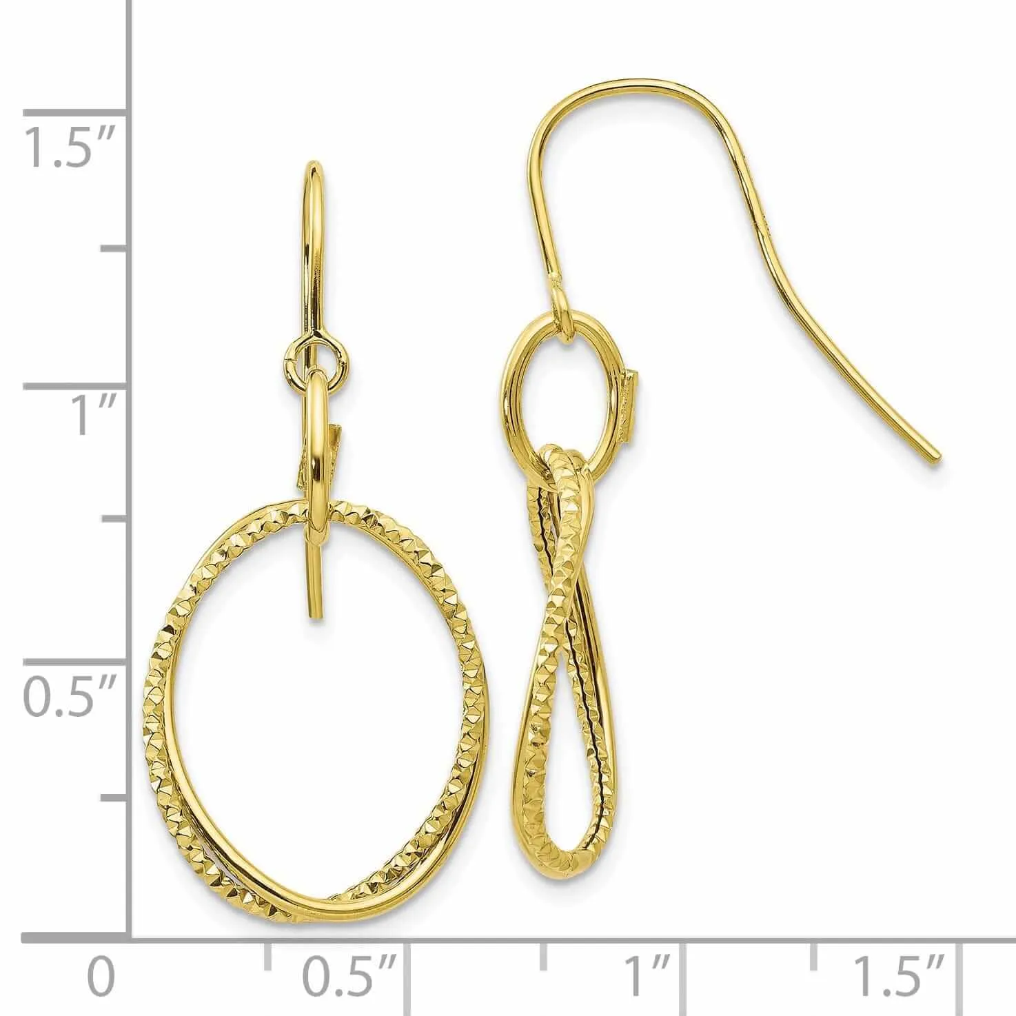 10kt Yellow Gold Shepherd Hook Dangle Earring