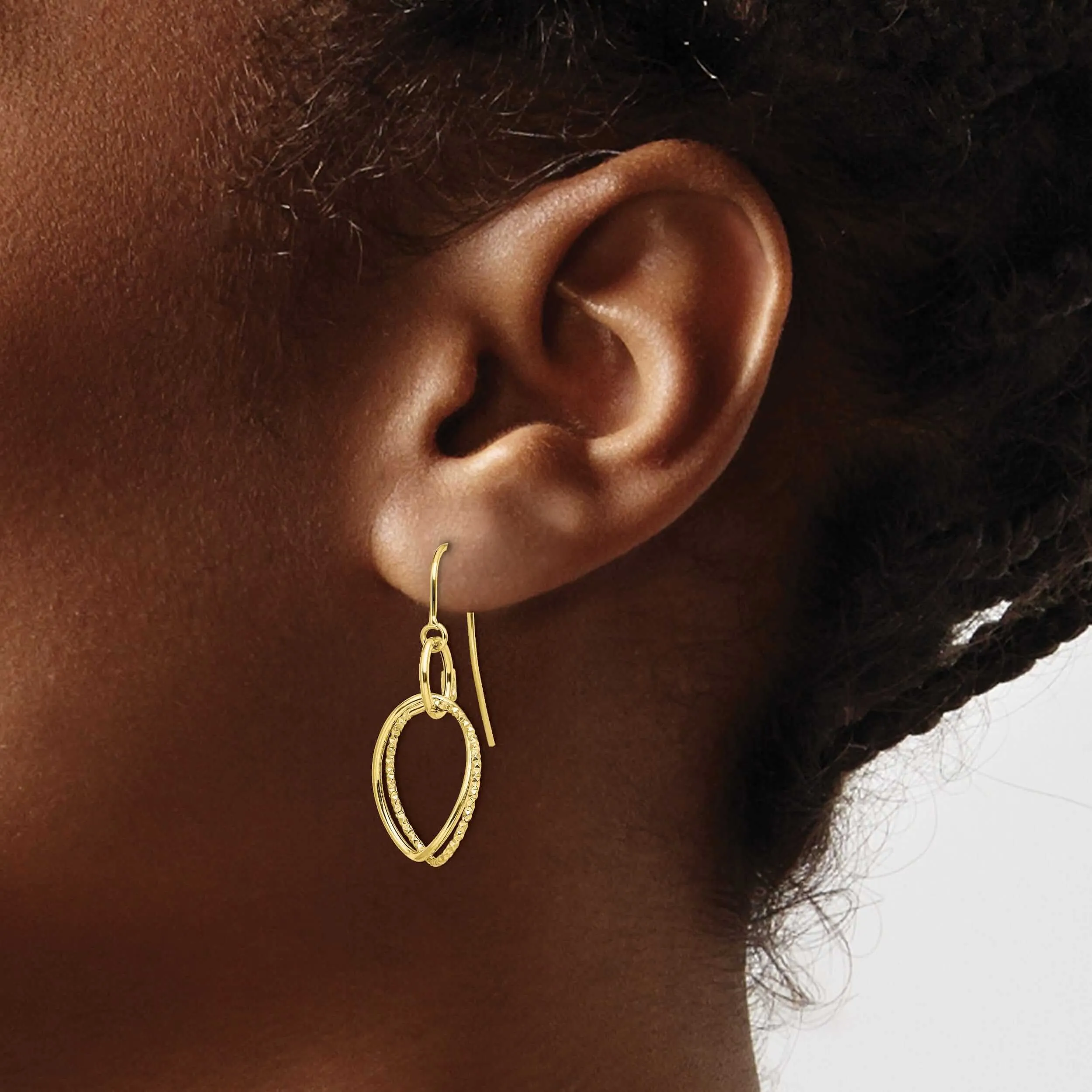 10kt Yellow Gold Shepherd Hook Dangle Earring