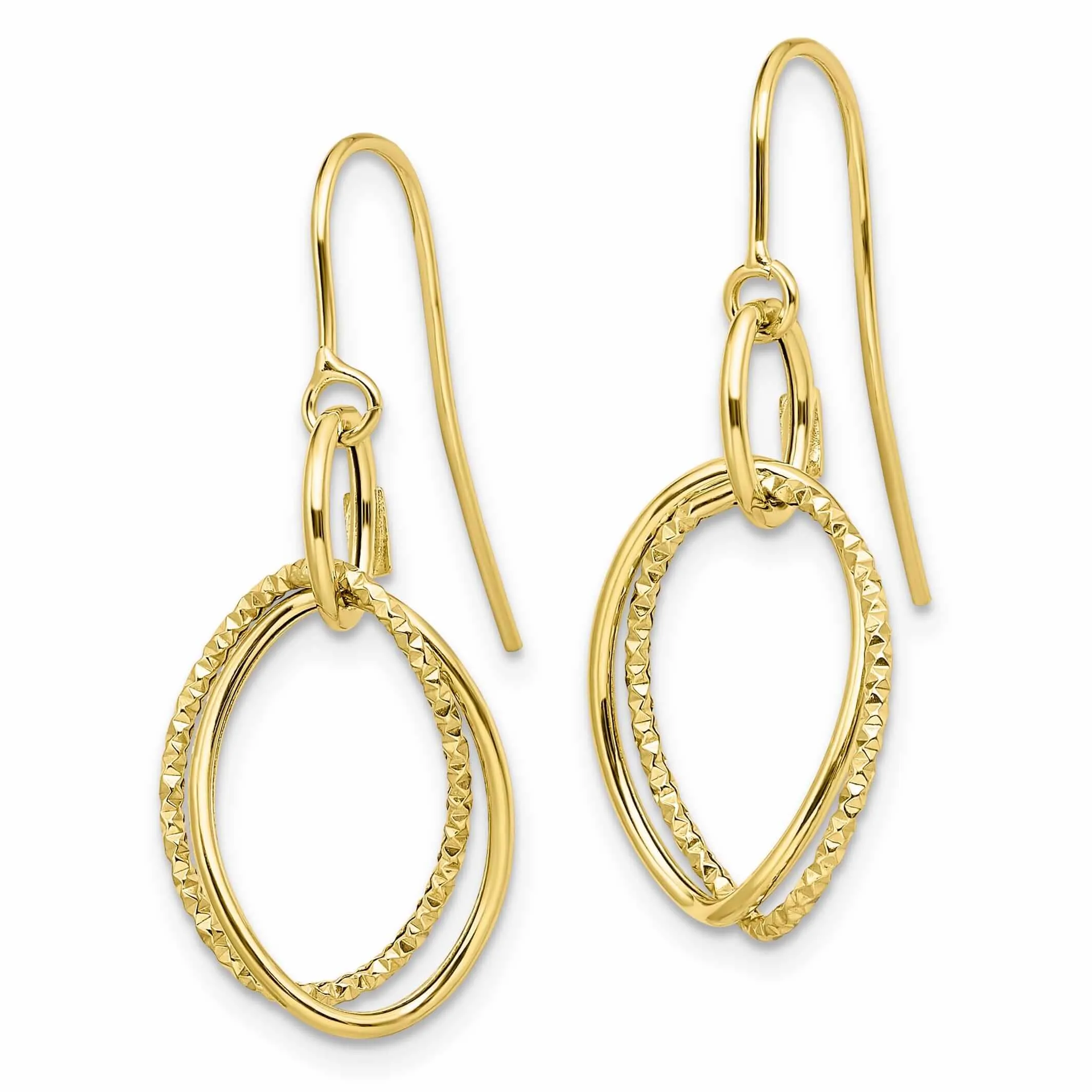 10kt Yellow Gold Shepherd Hook Dangle Earring