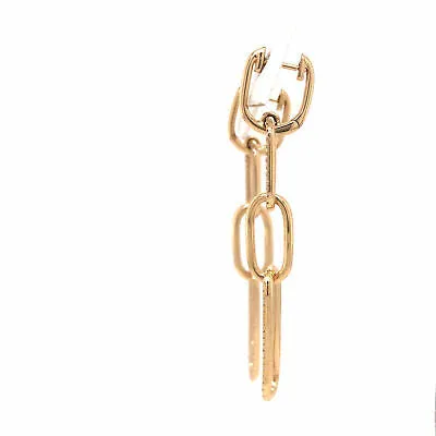 14K Diamond Link Drop Earring Yellow Gold
