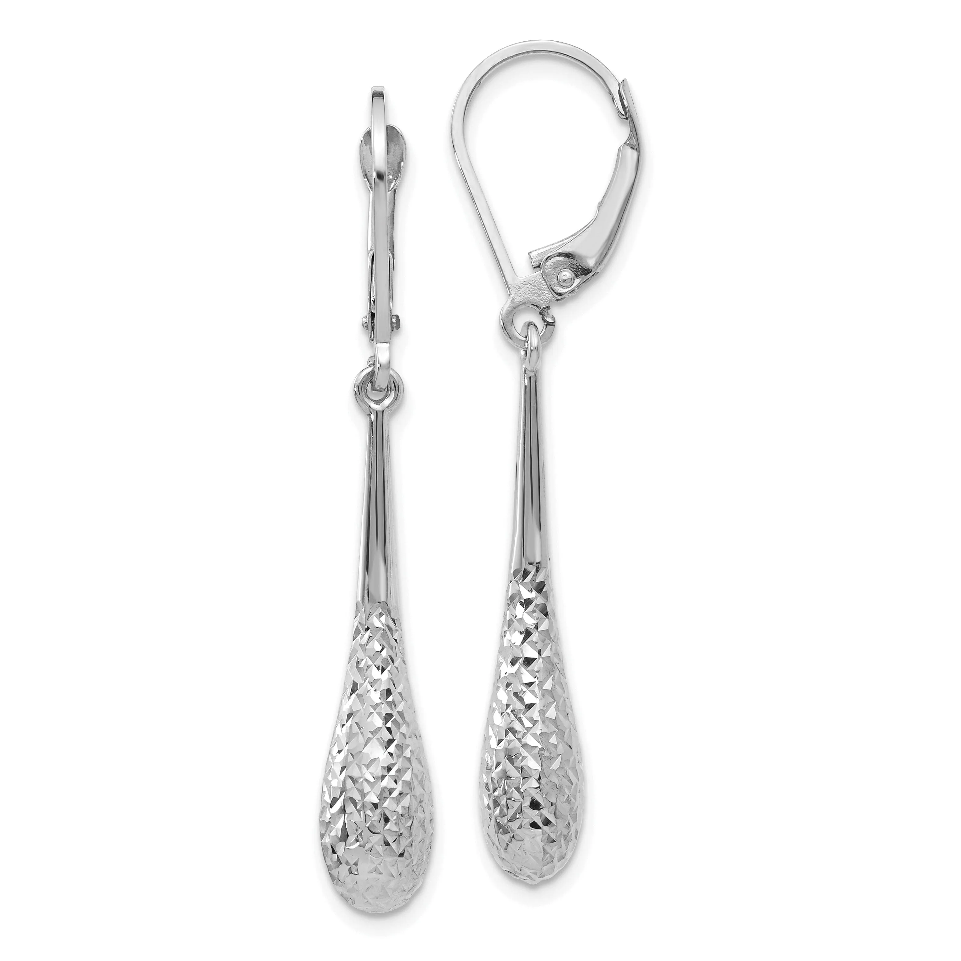14k White Gold Dangle Earrings