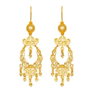 14K Yellow Gold Chandelier Earrings