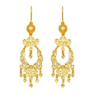 14K Yellow Gold Chandelier Earrings