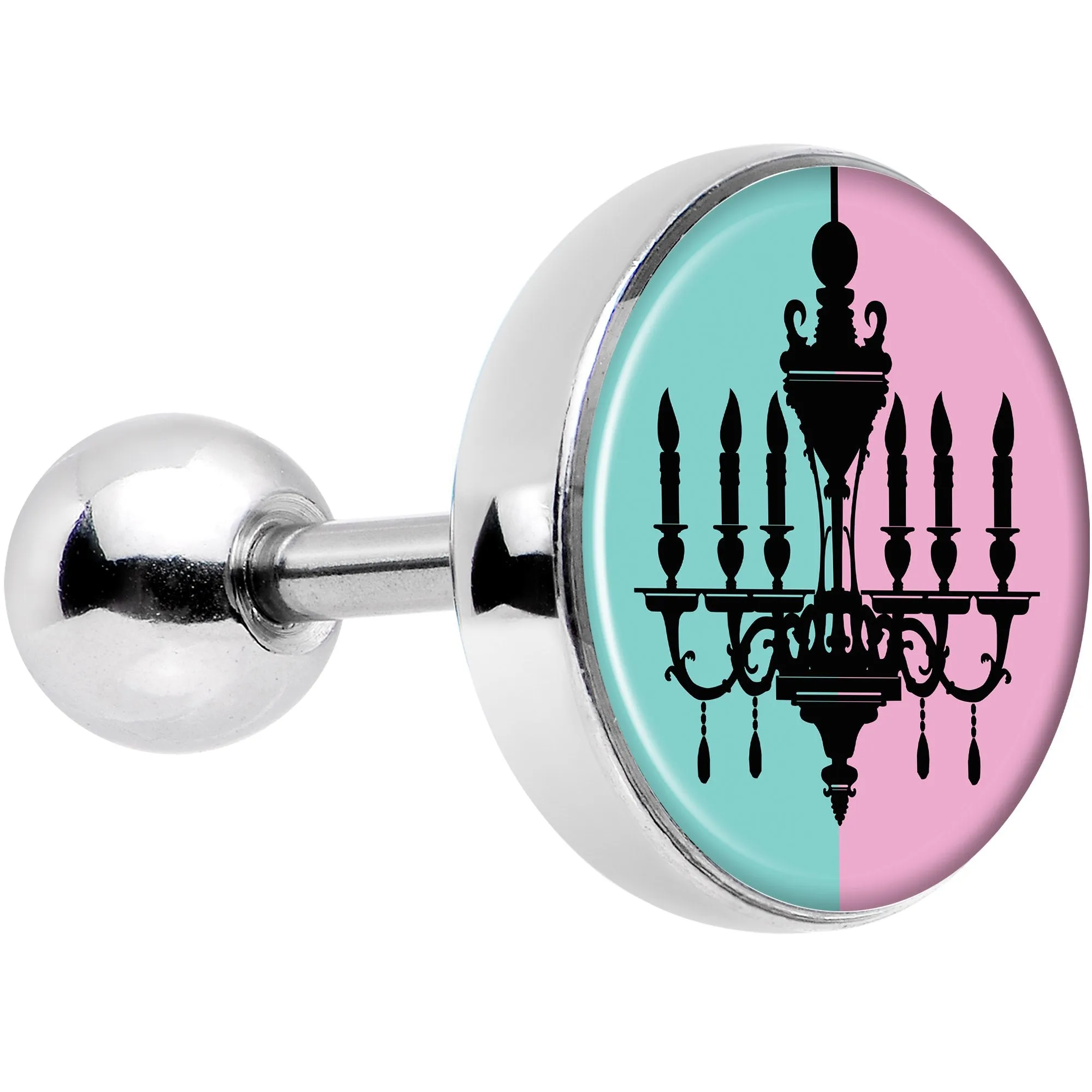 16 Gauge 1/4 Blue Pink Split Chandelier Tragus Cartilage Earring