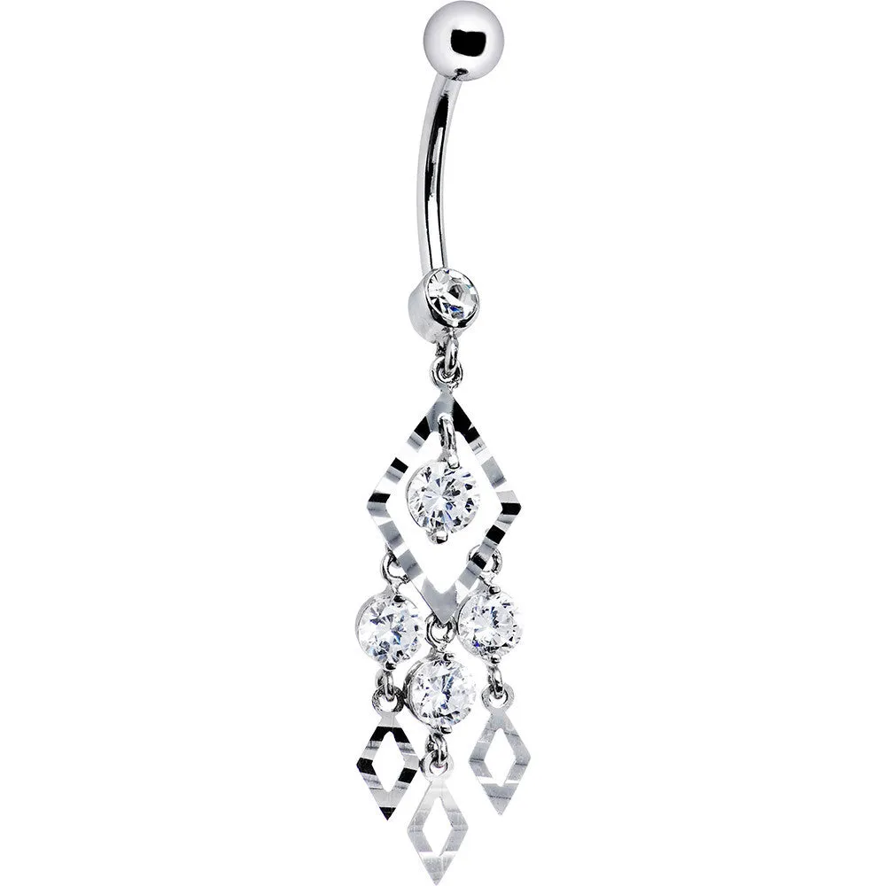 16 Gauge Solid 14kt White Gold Expressions Chandelier Belly Ring