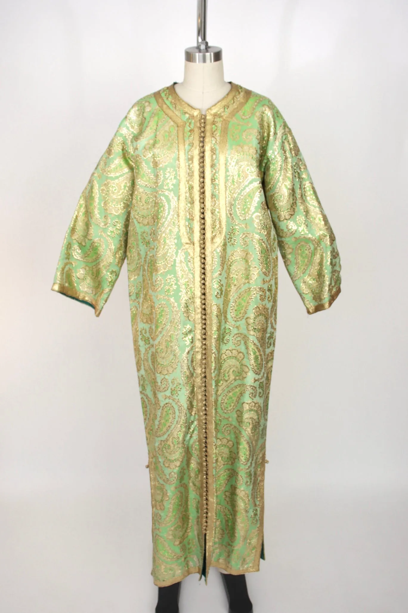 1970s Metallic Paisley Caftan