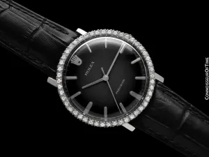 1974 Rolex Precision Vintage Large Mens Ref. 3411 Dress Watch - Stainless Steel & Diamonds