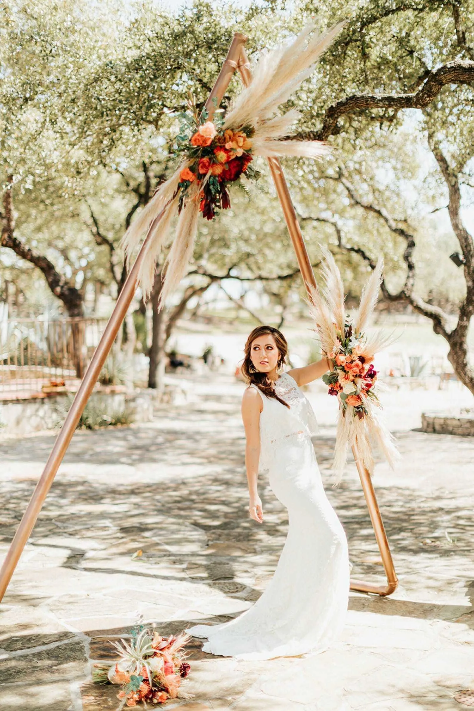 2 Piece Boho Style Lace Fit & Flare Wedding Dress | Hadley