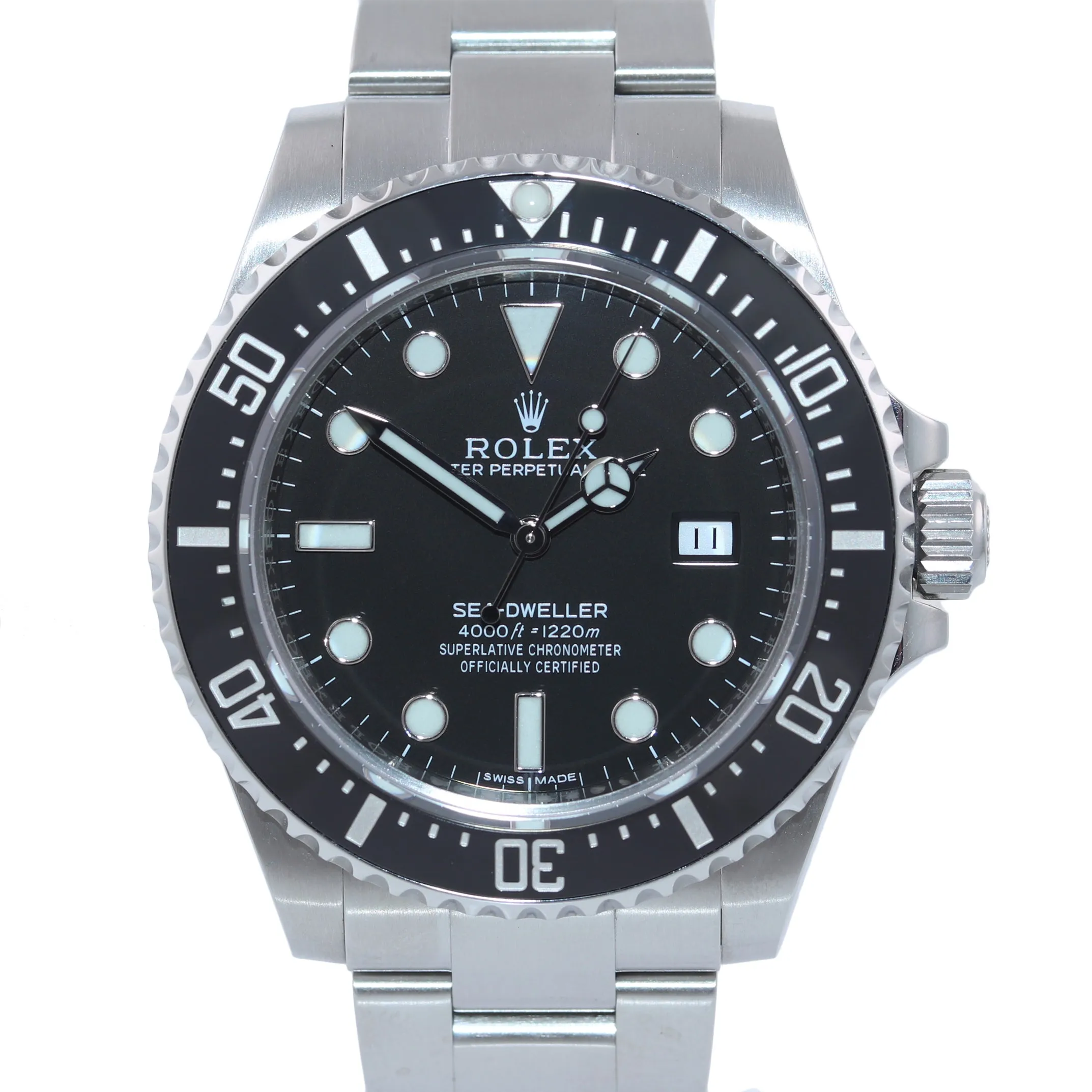 2015 PAPERS Unpolished Rolex Sea-Dweller Black Ceramic 116600 Steel SDK Watch