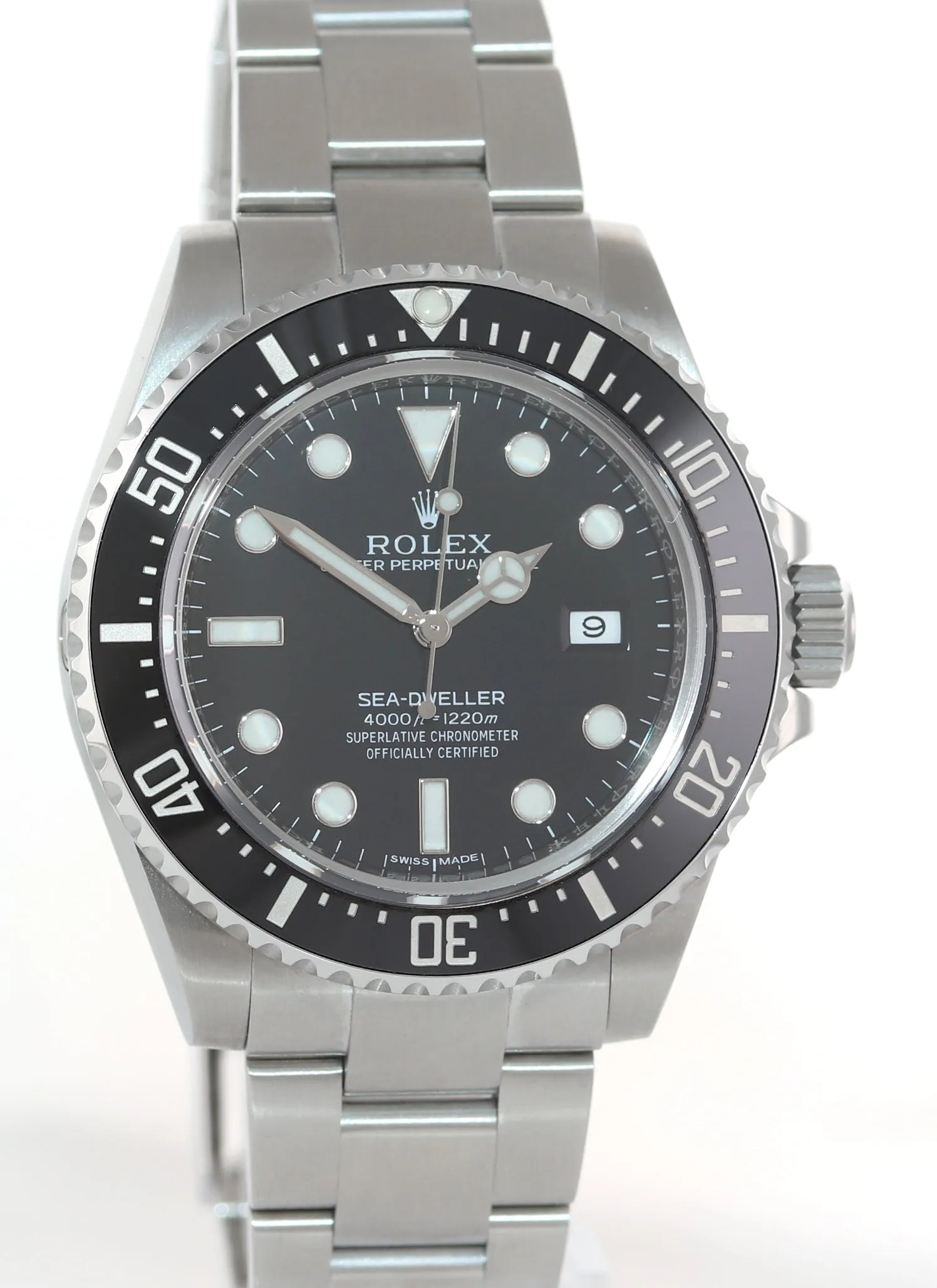 2017 PAPERS Unpolished Rolex Sea-Dweller Black Ceramic 116600 Steel SDK Watch