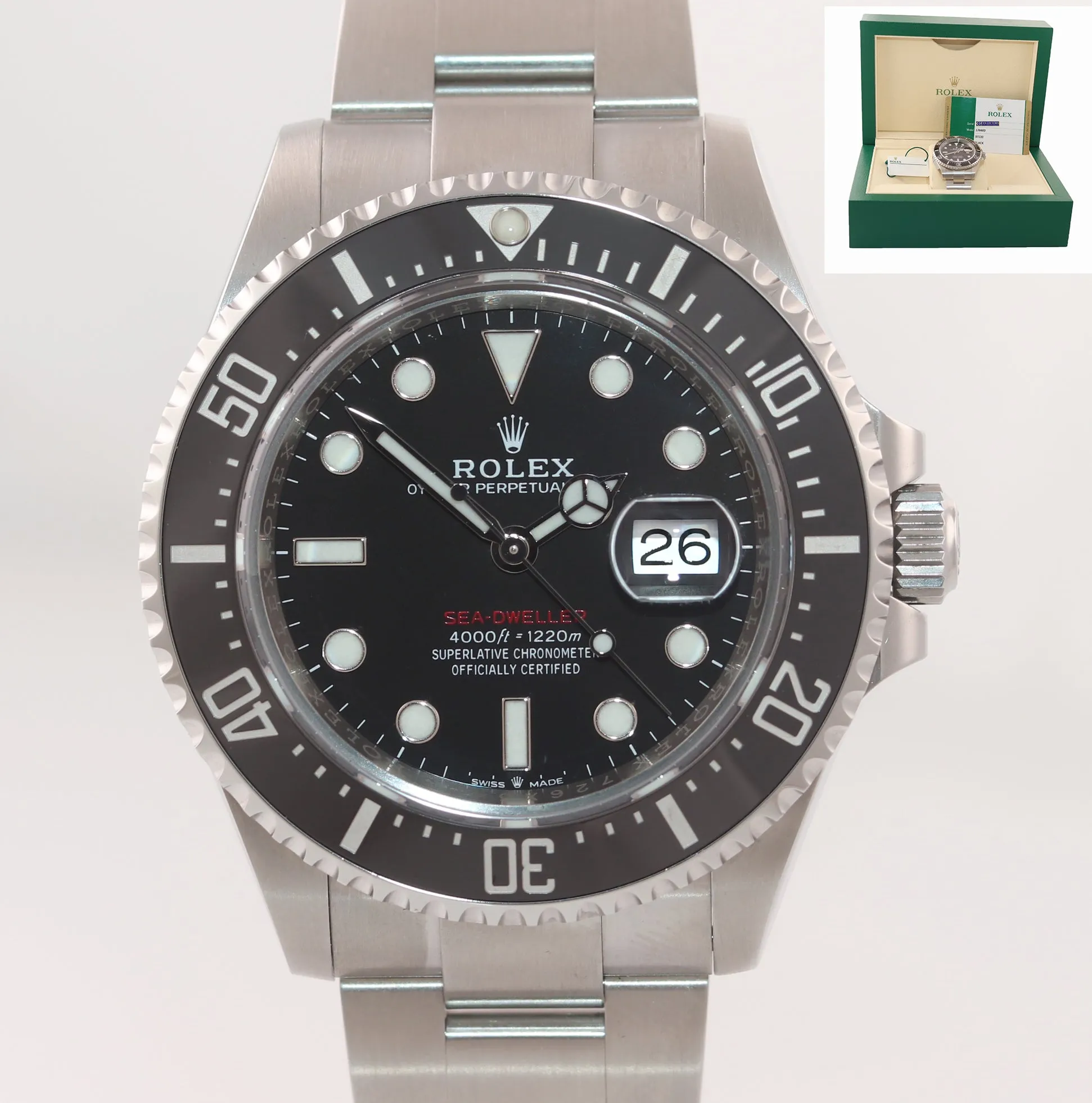 2018 PAPERS MK2 Rolex Sea-Dweller Red SD43 126600 Steel 43mm Watch Box