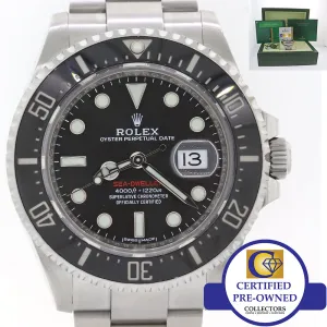 2018 PAPERS Rolex Sea-Dweller Red SD43 Black Ceramic 126600 Steel 43mm Watch