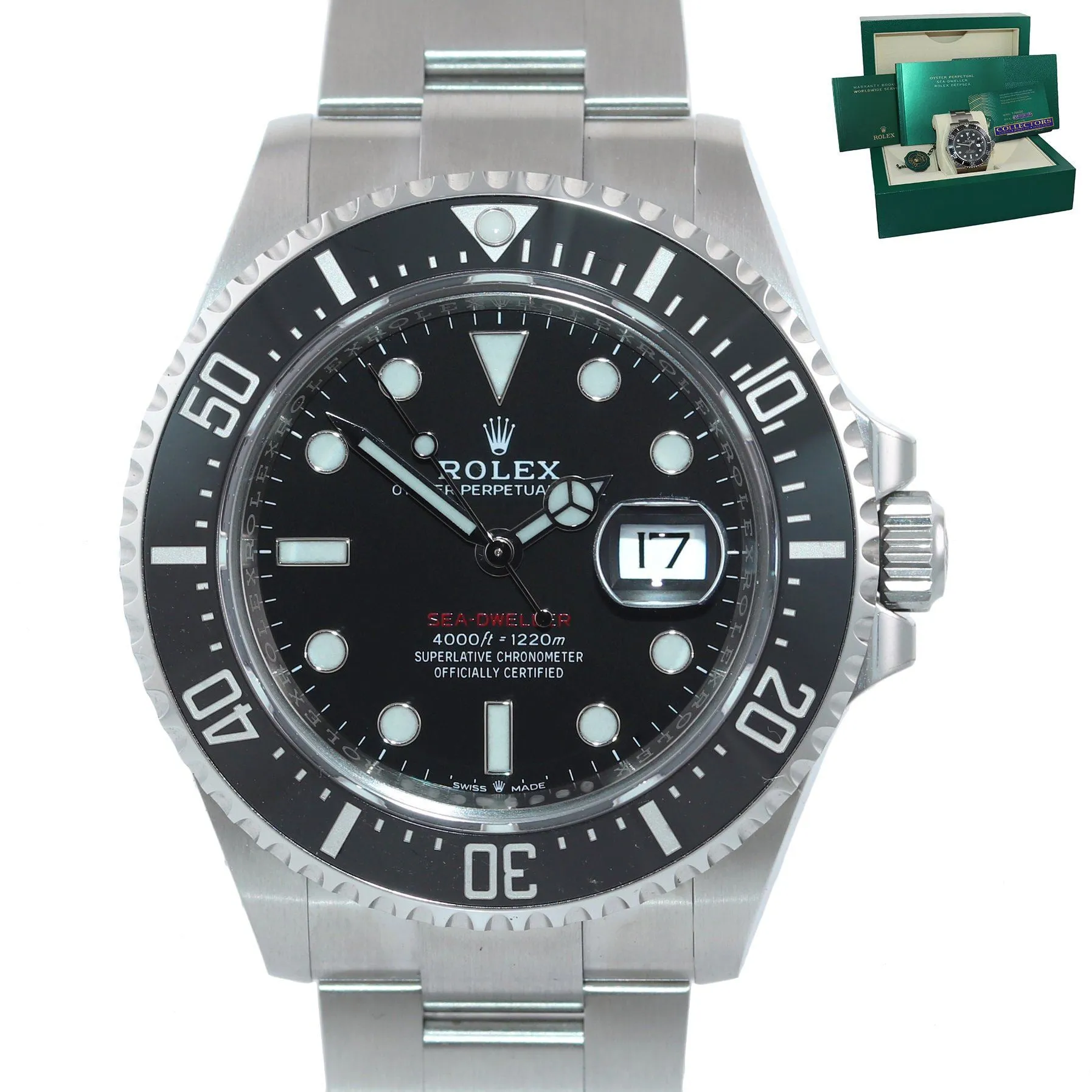 2019 MINT PAPERS Rolex Sea-Dweller RED Ceramic 126600 Steel 43mm Watch Box