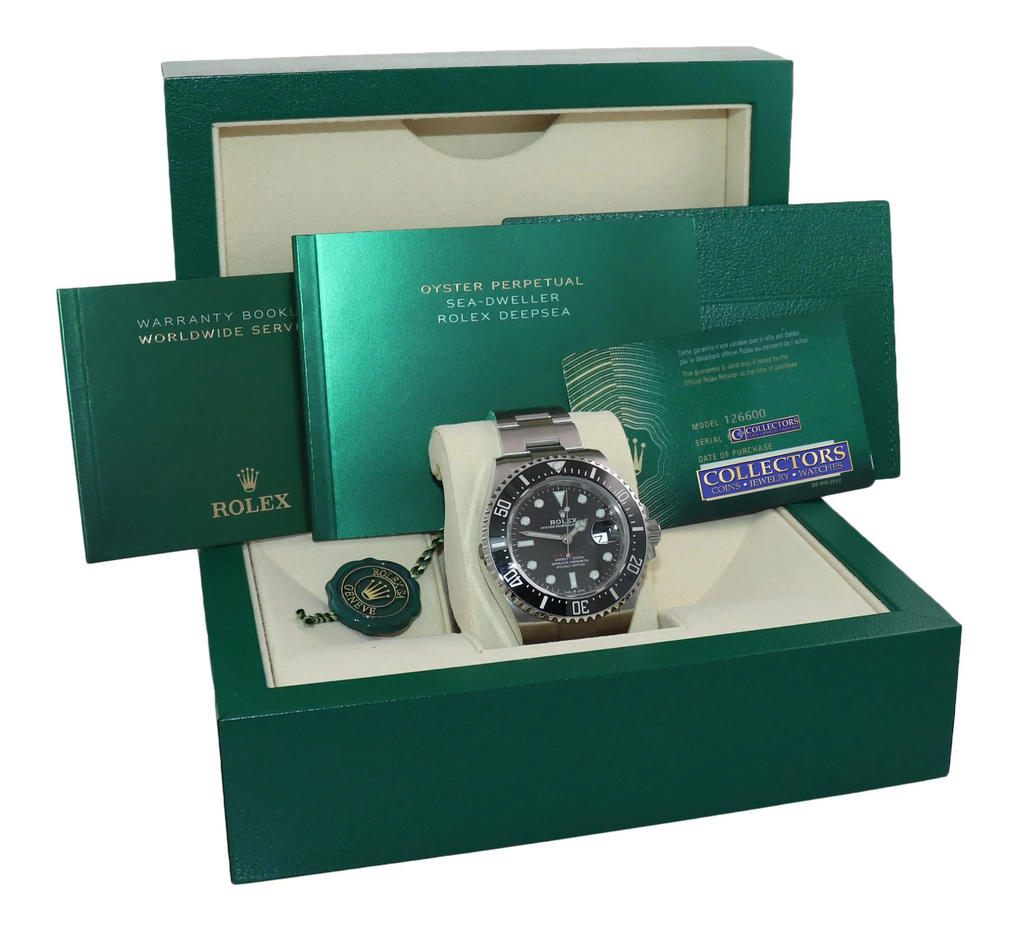 2019 MINT PAPERS Rolex Sea-Dweller RED Ceramic 126600 Steel 43mm Watch Box