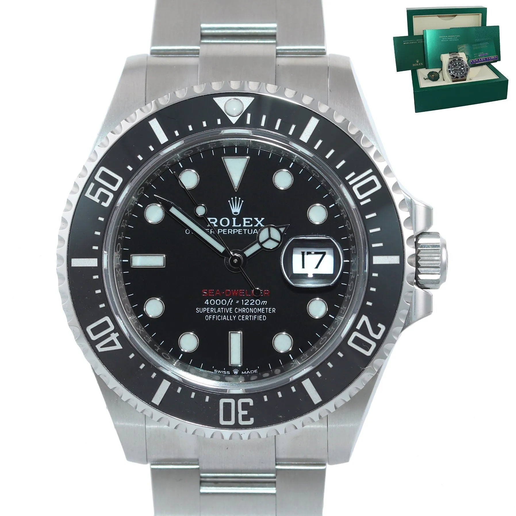 2019 PAPERS MK 2 Rolex Sea-Dweller RED Ceramic 126600 Steel 43mm Watch Box