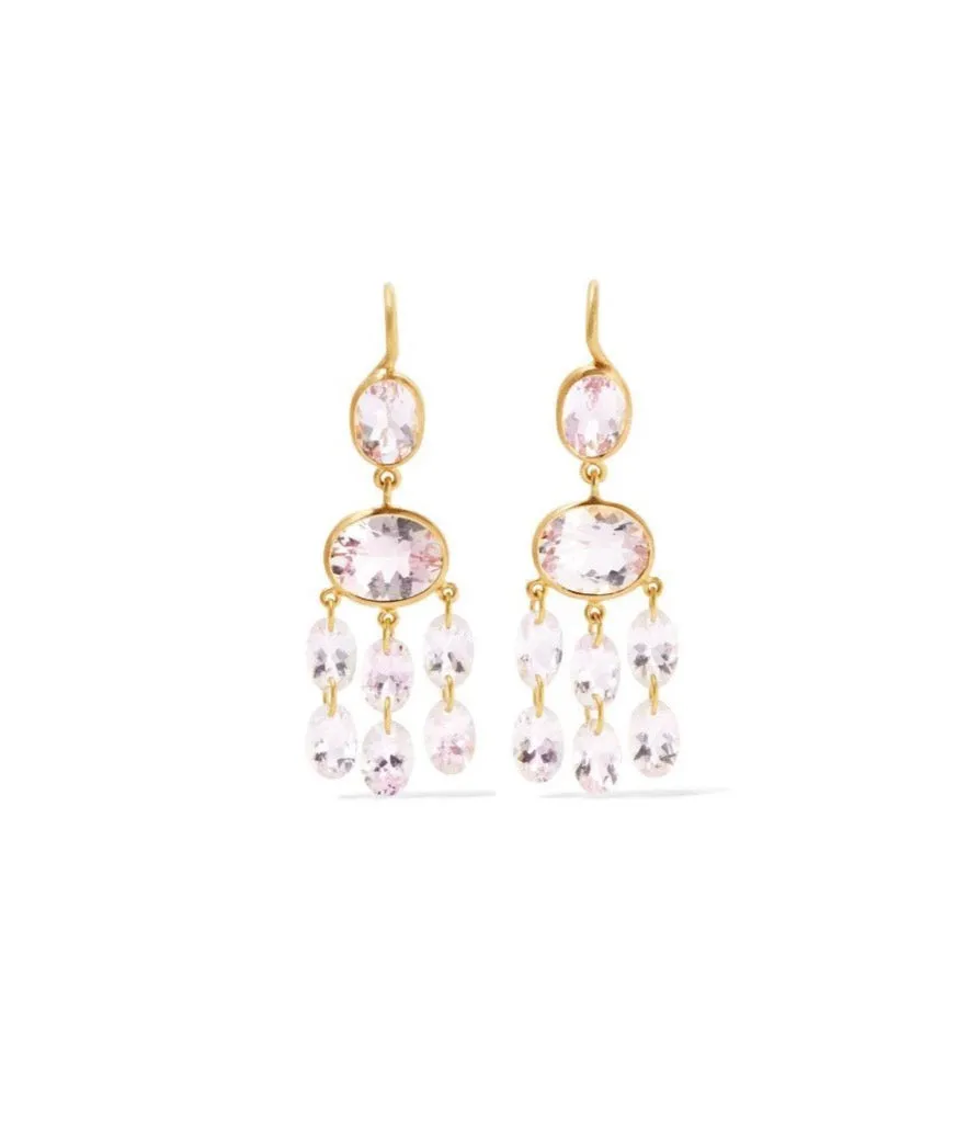 20K Yellow Gold Morganite Chandelier Earrings