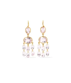 20K Yellow Gold Morganite Chandelier Earrings