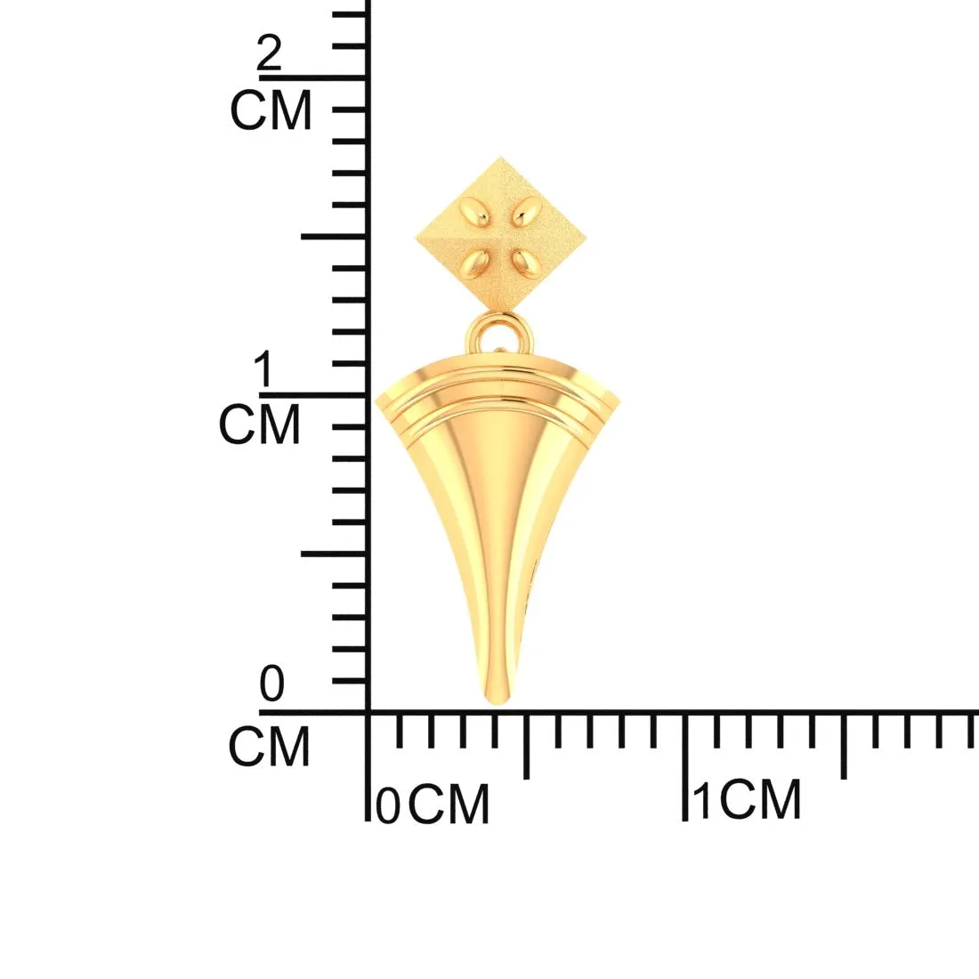 22KT (916) Yellow Gold Cone-shaped Dangle Drop Earrings