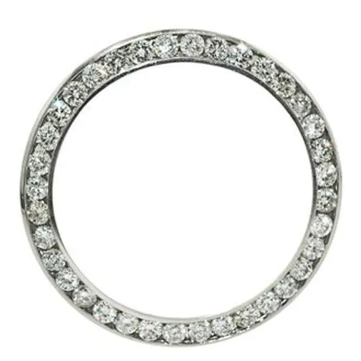 3 Carats Round Custom 31 mm Earth Mined Diamond Bezel To Fit Rolex Datejust Watch White Gold