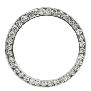 3 Carats Round Custom 31 mm Earth Mined Diamond Bezel To Fit Rolex Datejust Watch White Gold