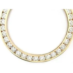 4 Carats YG 14K Channel Custom Mined Diamond Bezel To Fit Rolex Date All Watch Models 41 Mm