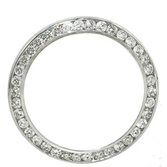 41 Mm 3.50 Carats Women Round Custom Mined Diamond Bezel To Fit Rolex Datejust Or Date