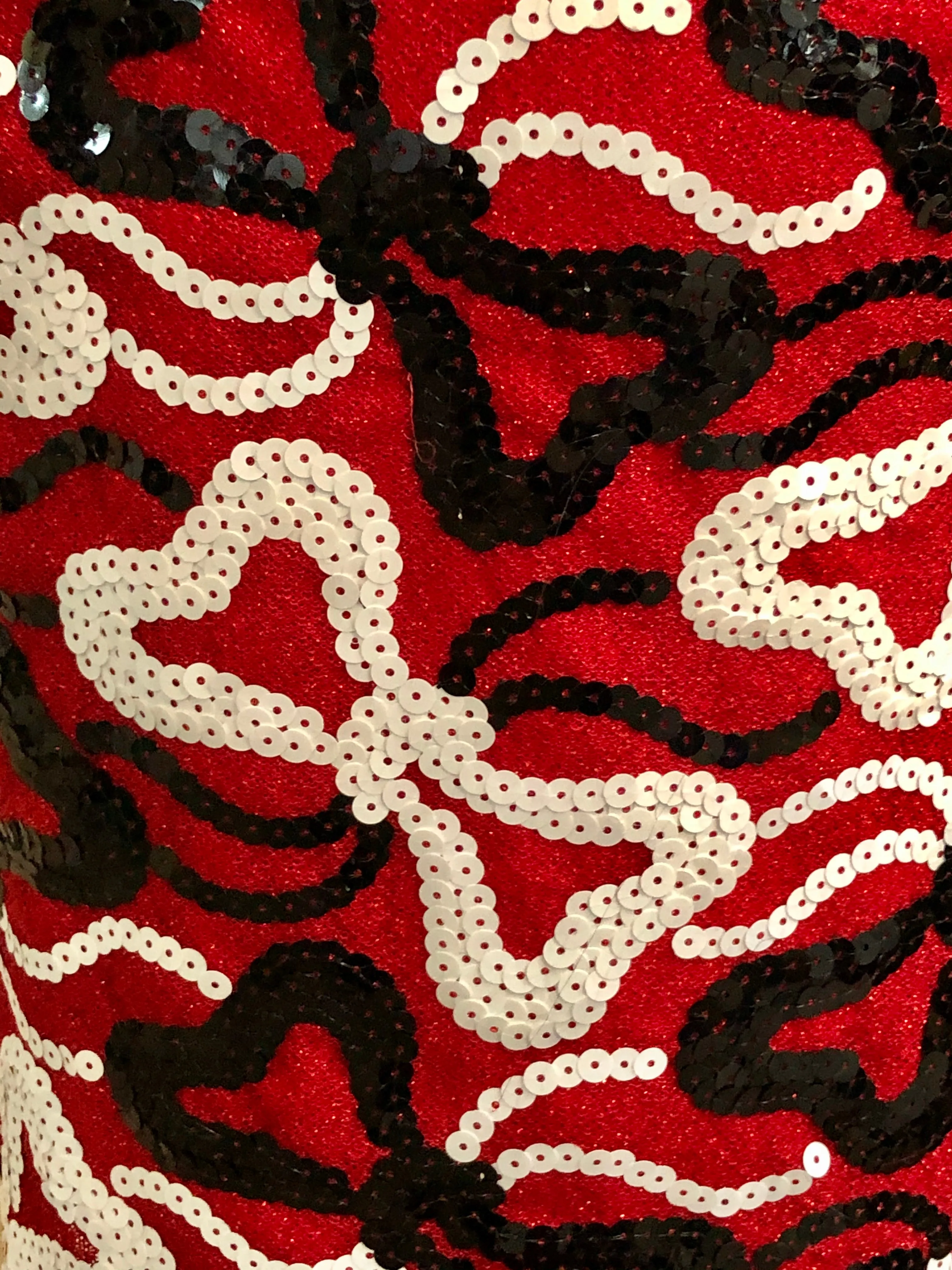 90s Red Dress with Black and White Palette Bows