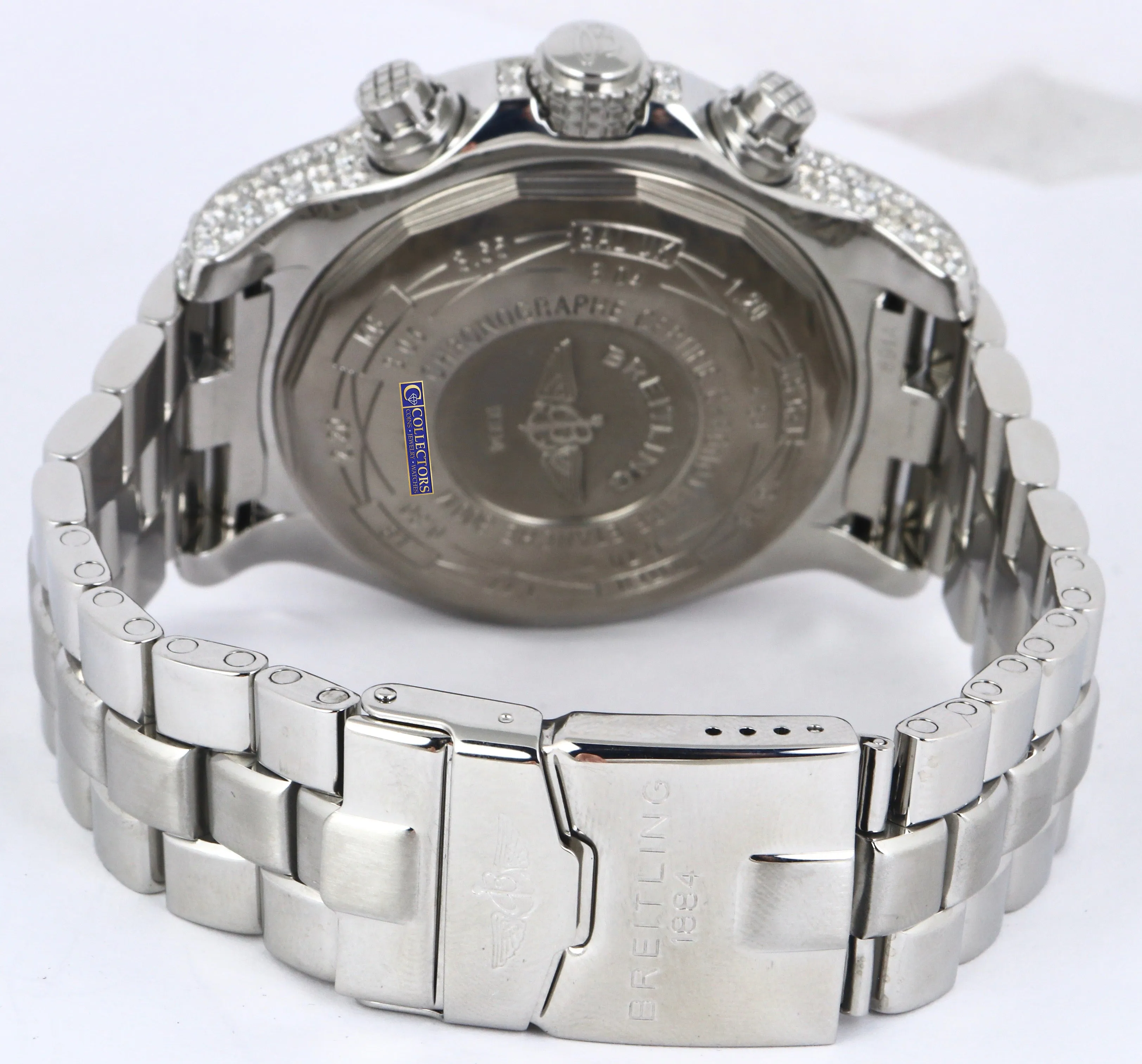 9.50ctw Diamond Breitling Super Avenger Chronograph Blue Stainless 48mm A13370