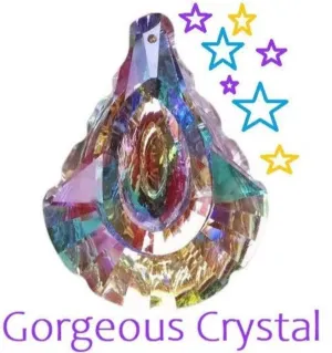 AB Iridescent Fluted Pendalogue Chandelier Crystal, 63mm Pendant