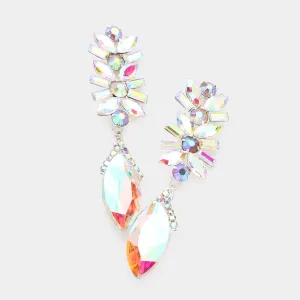 AB Multi Stone Dangle Pageant Earrings  | Prom Earrings | 584220
