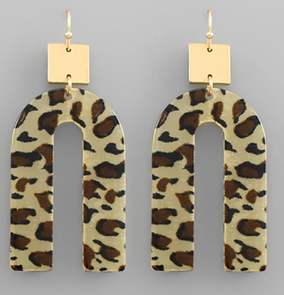 Amanda Acrylic Leopard Dangles