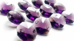 Amethyst Purple 14mm Octagon Beads Chandelier Crystals 2 Holes