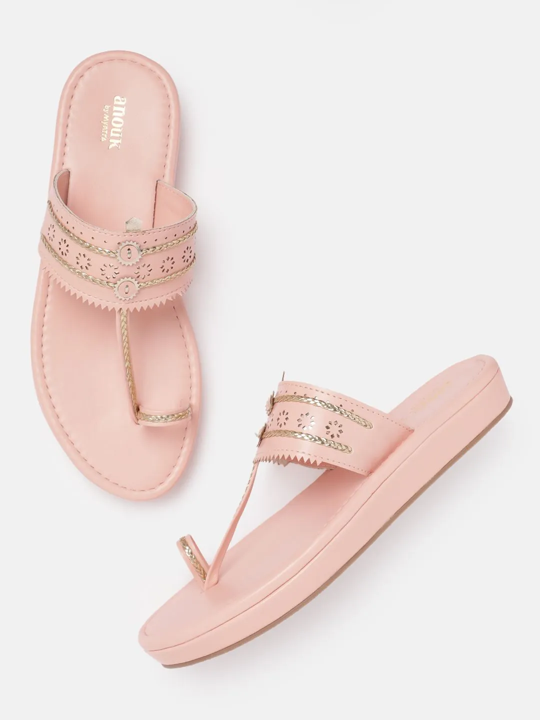 Anouk Women Ethnic Motif Detailing One Toe Flats