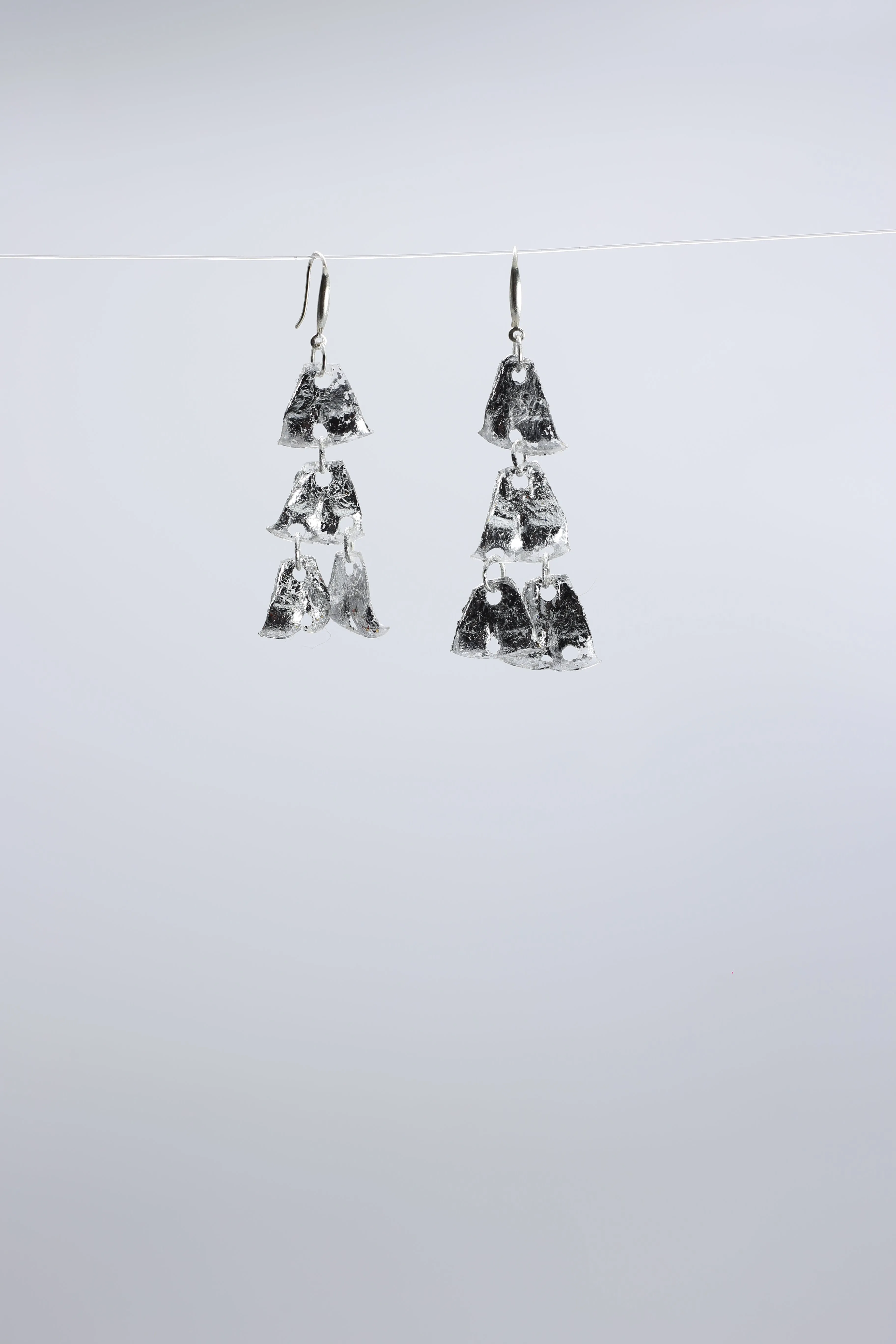 Aqua Chandelier style 2 earrings - Hand gilded