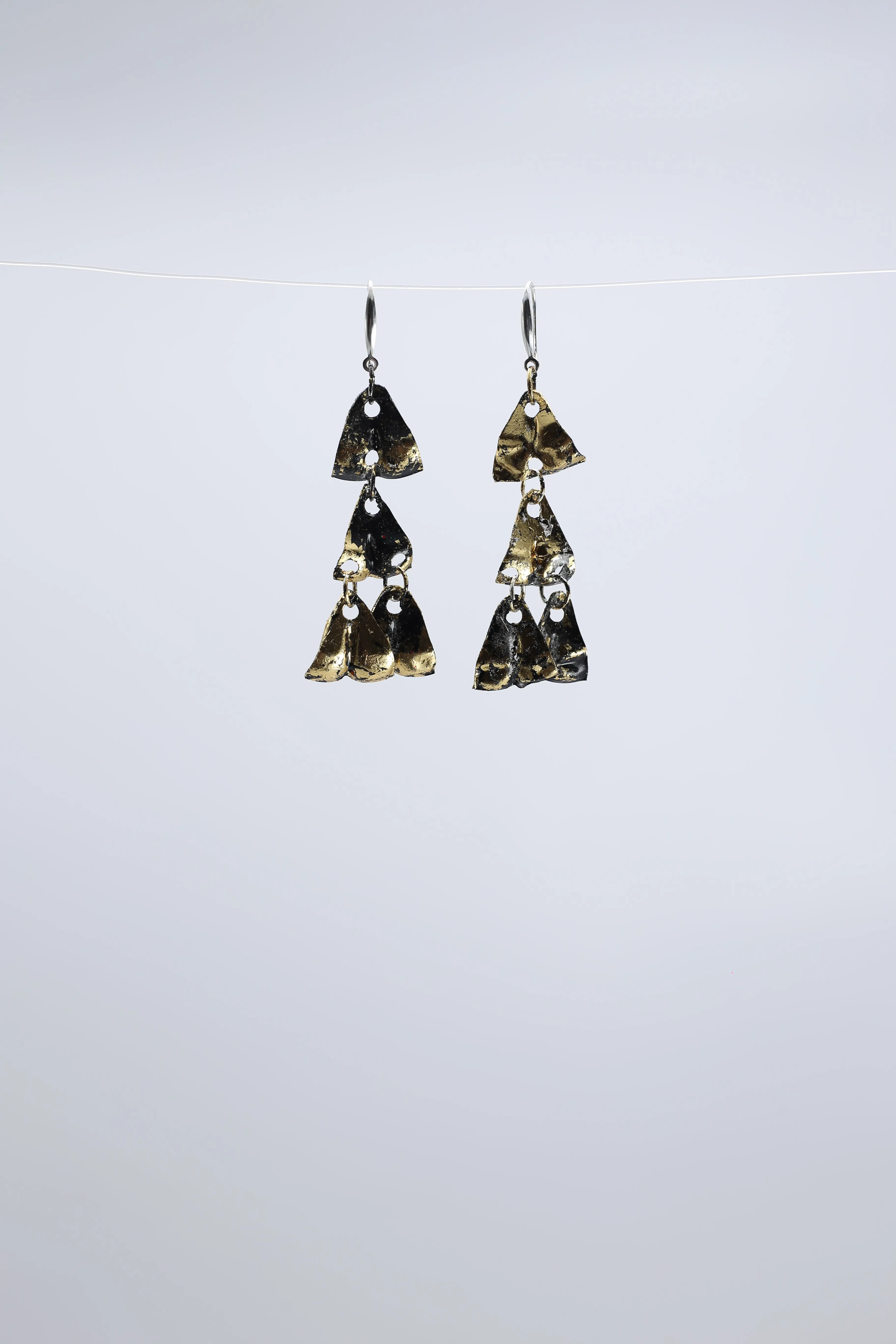 Aqua Chandelier style 2 earrings - Hand gilded