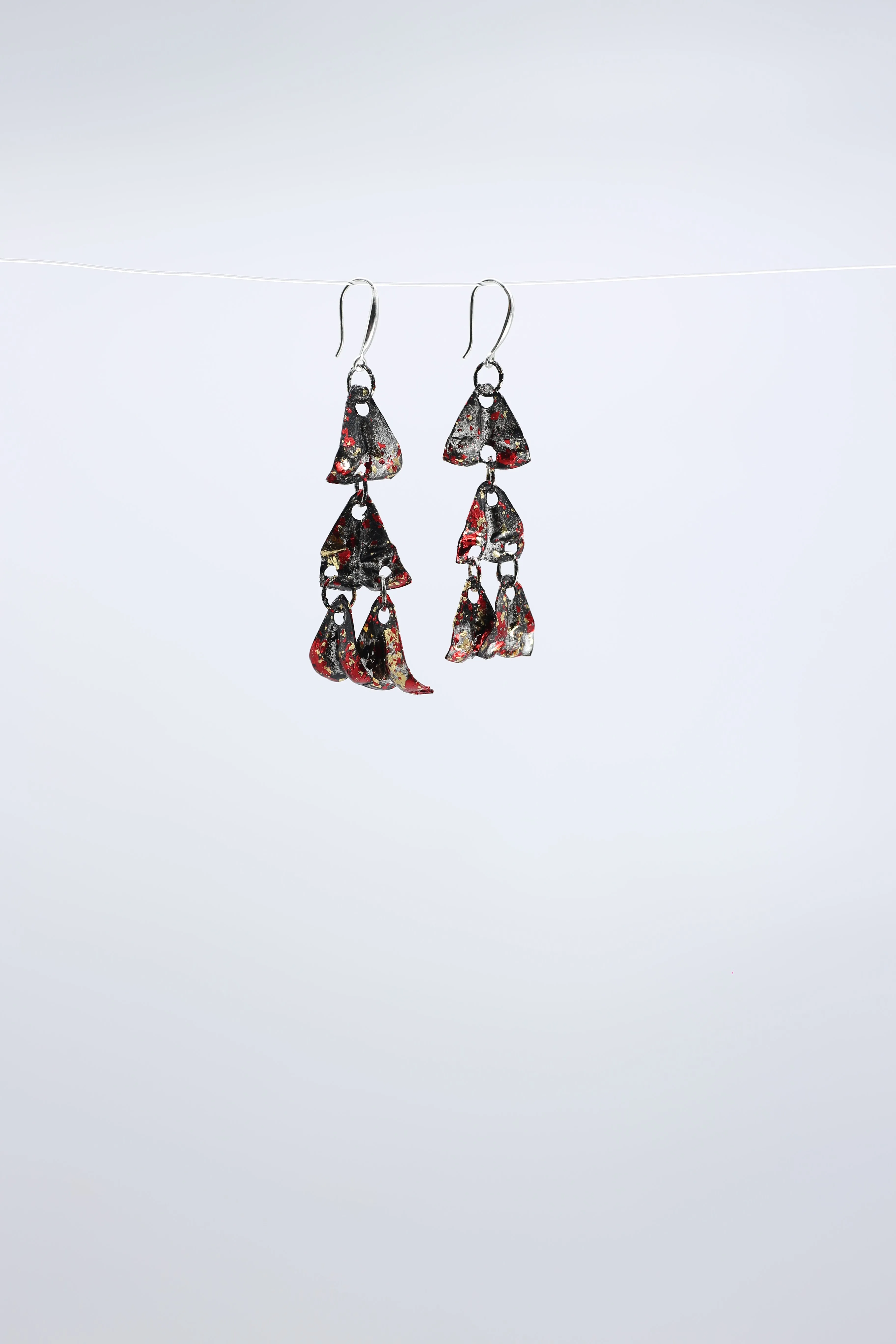 Aqua Chandelier style 2 earrings - Hand gilded