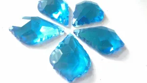 Aquamarine French Cut Chandelier Crystals, 50mm Pack of 5