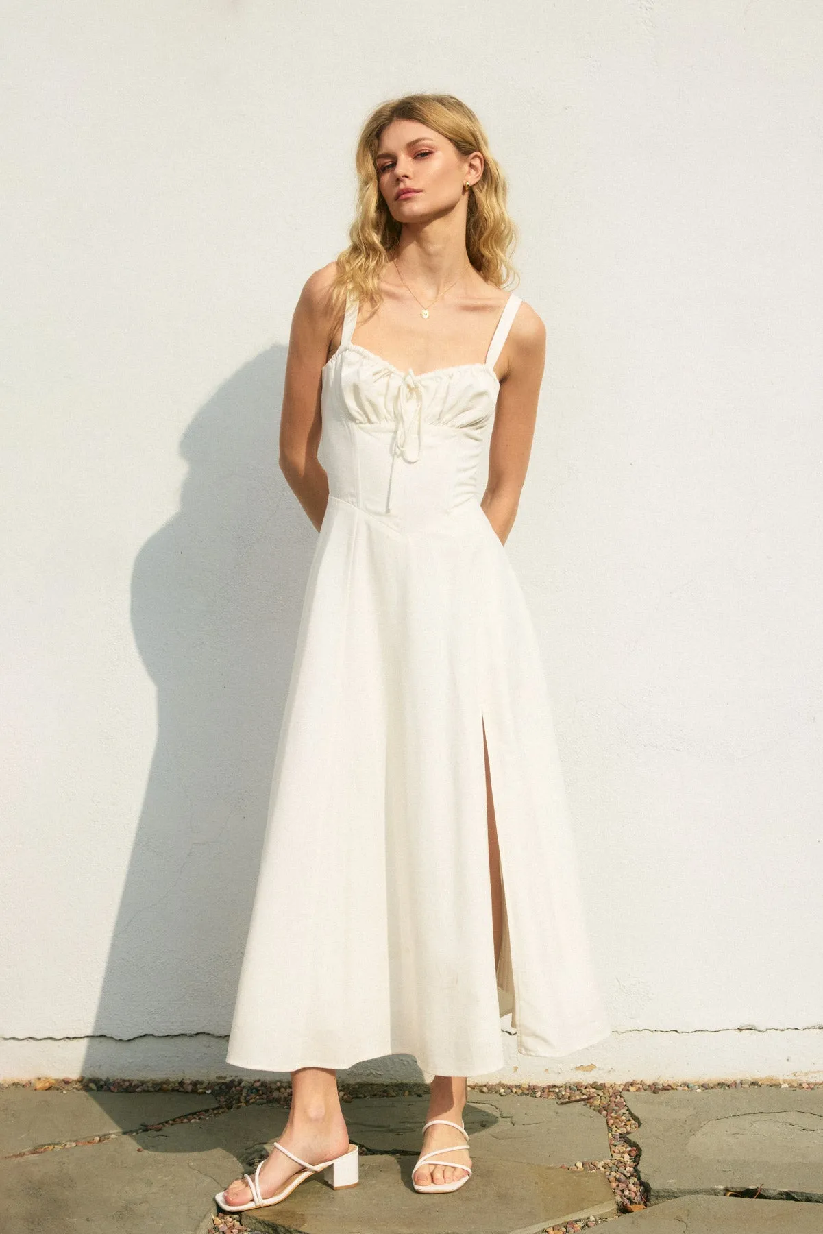 Arie Corset Sweetheart Midi Dress