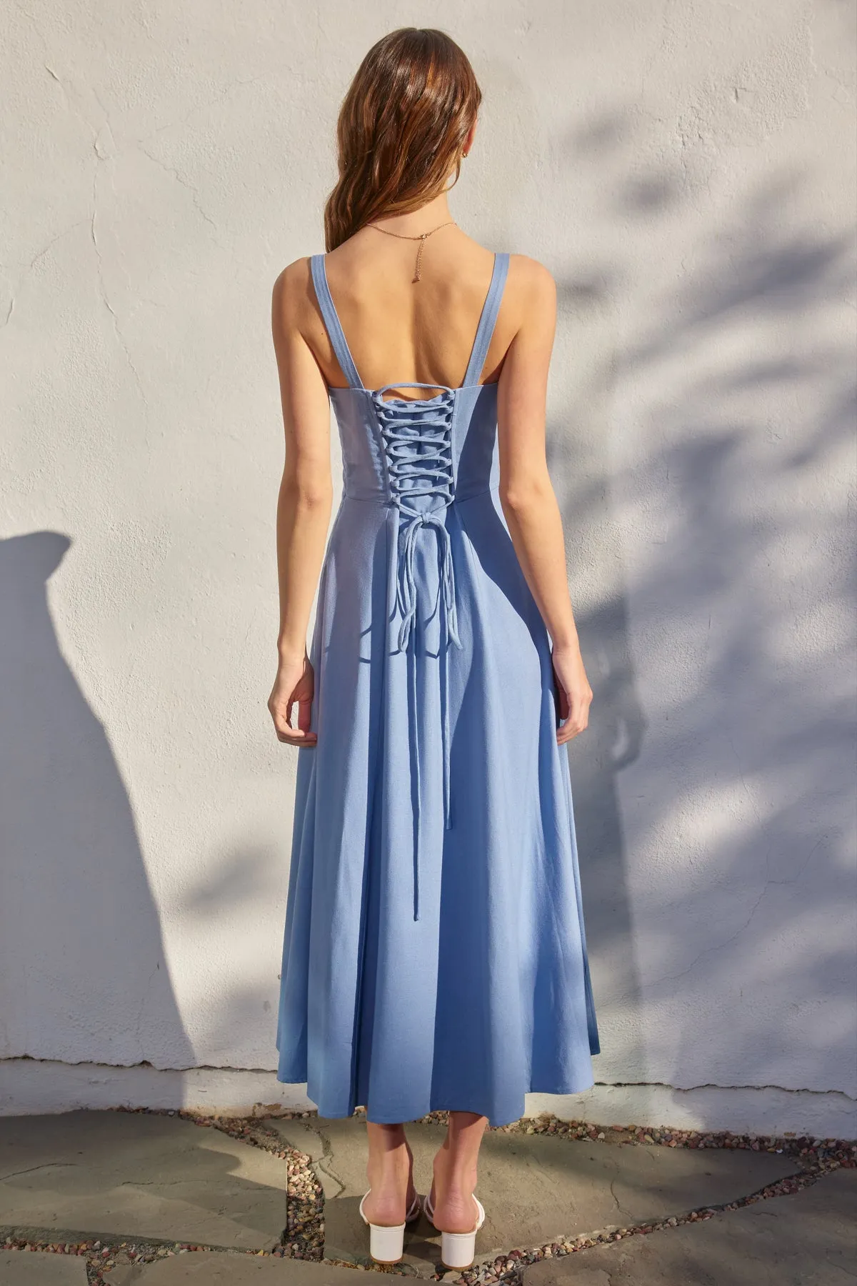 Arie Corset Sweetheart Midi Dress