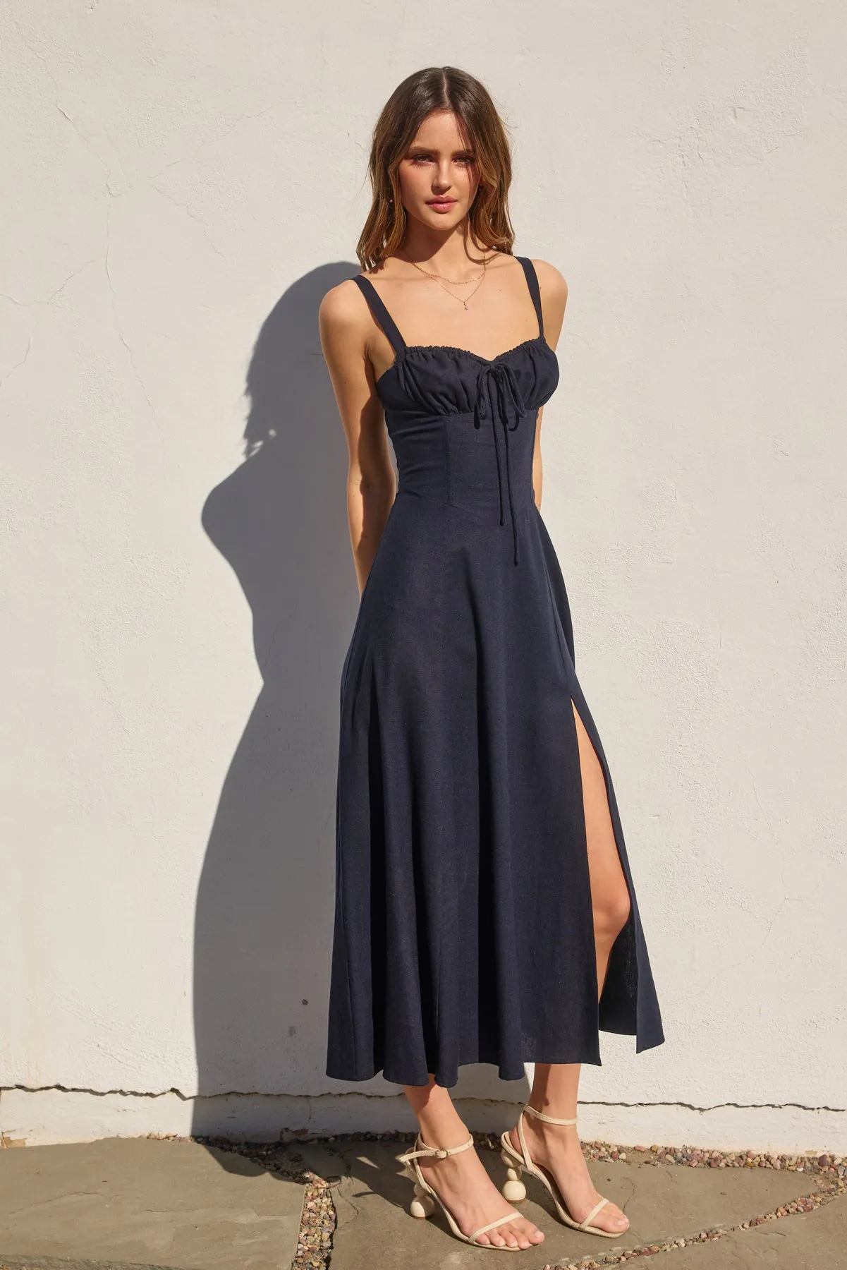 Arie Corset Sweetheart Midi Dress