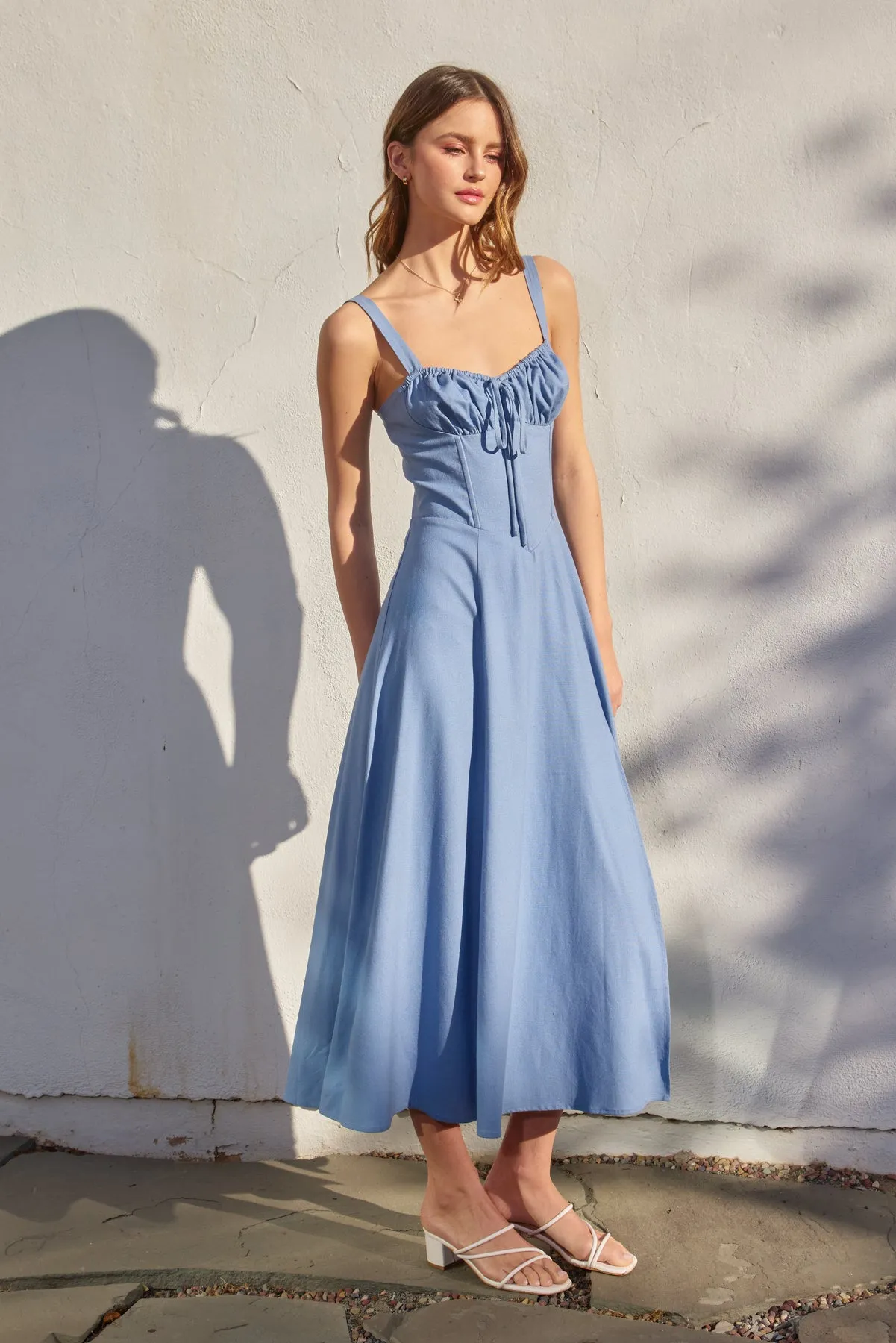 Arie Corset Sweetheart Midi Dress