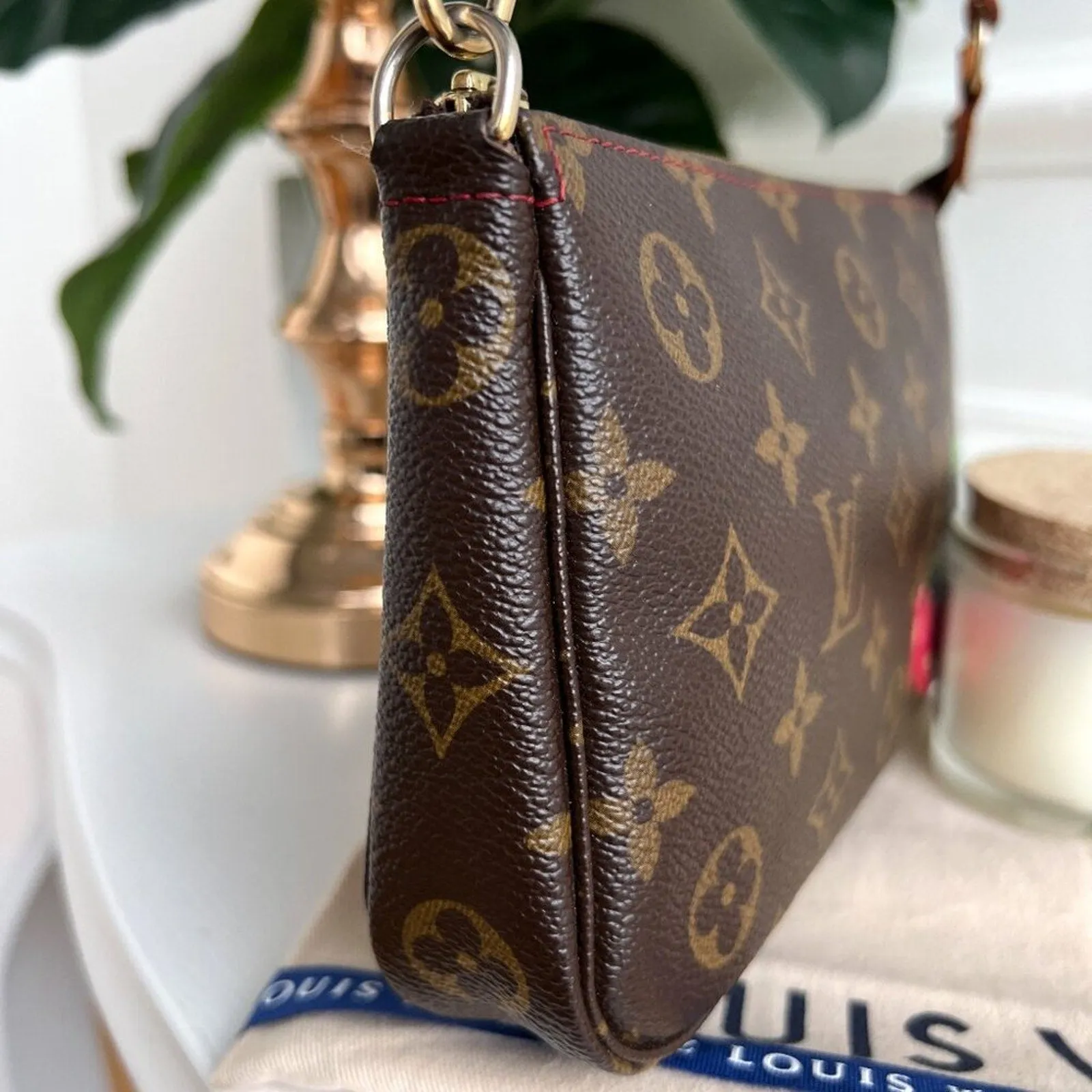 Authentic Louis Vuitton Clutch Pouch Pochette Cherry Monogram Purse Accessories