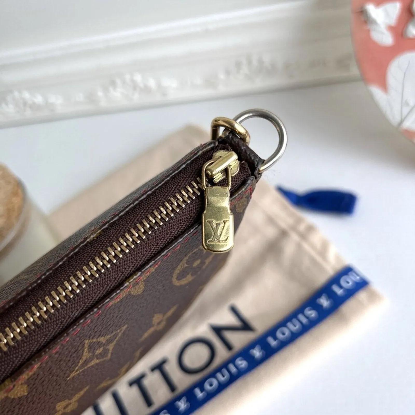 Authentic Louis Vuitton Clutch Pouch Pochette Cherry Monogram Purse Accessories