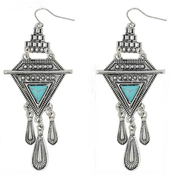Aztec Earrings Hippie Boho Chic Gypsy Earrings Women Tribal Indian Native American Jewelry Navajo Bohemian Earrings Hippie