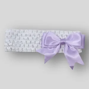 Baby girls headband with lilac satin bow