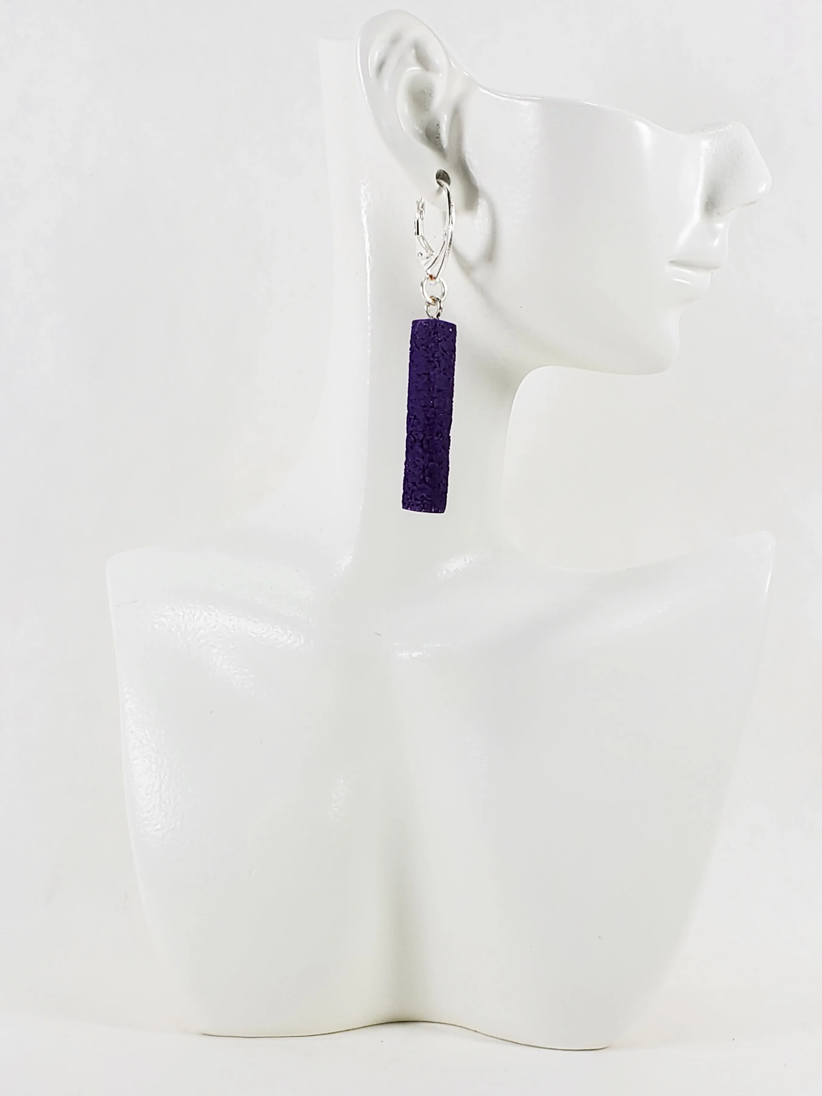 Bar Dangle Earrings - Purple