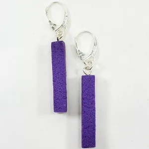 Bar Dangle Earrings - Purple