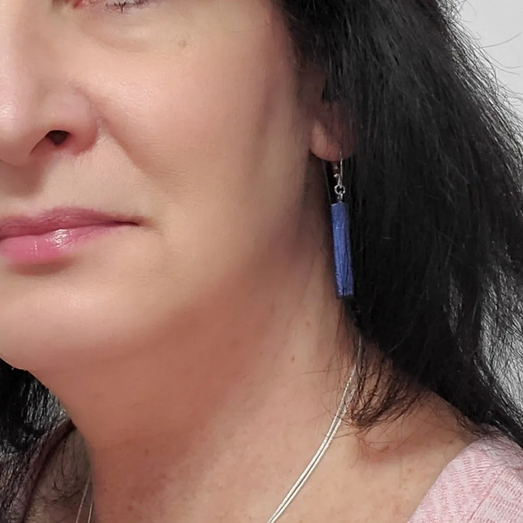 Bar Dangle Earrings - Purple