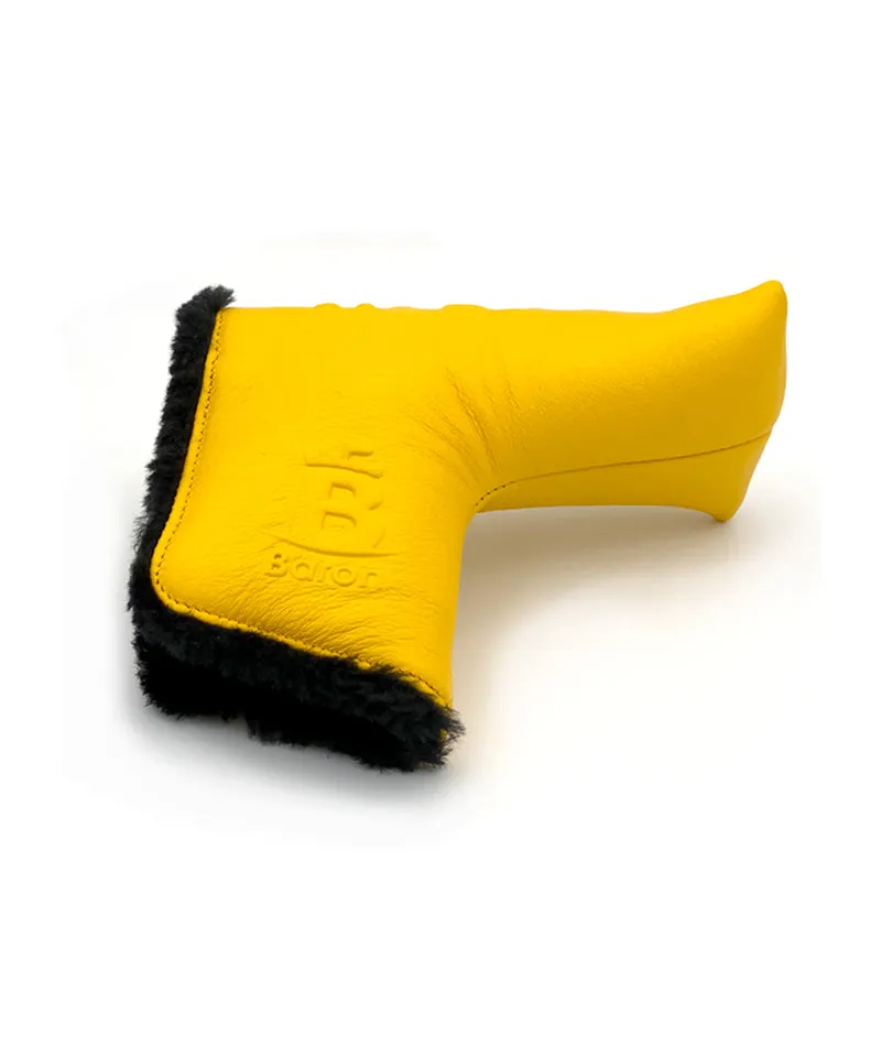 Baron Golf Leather Blade Putter Cover made by Finest Calf Leather - Yellow